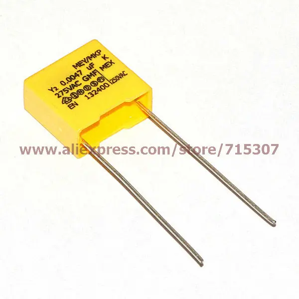 PHISCALE 20pcs Film capacitor 275V 4700pf / 4.7nf 0.0047uf 472K polypropylene safety pc pins | Инструменты