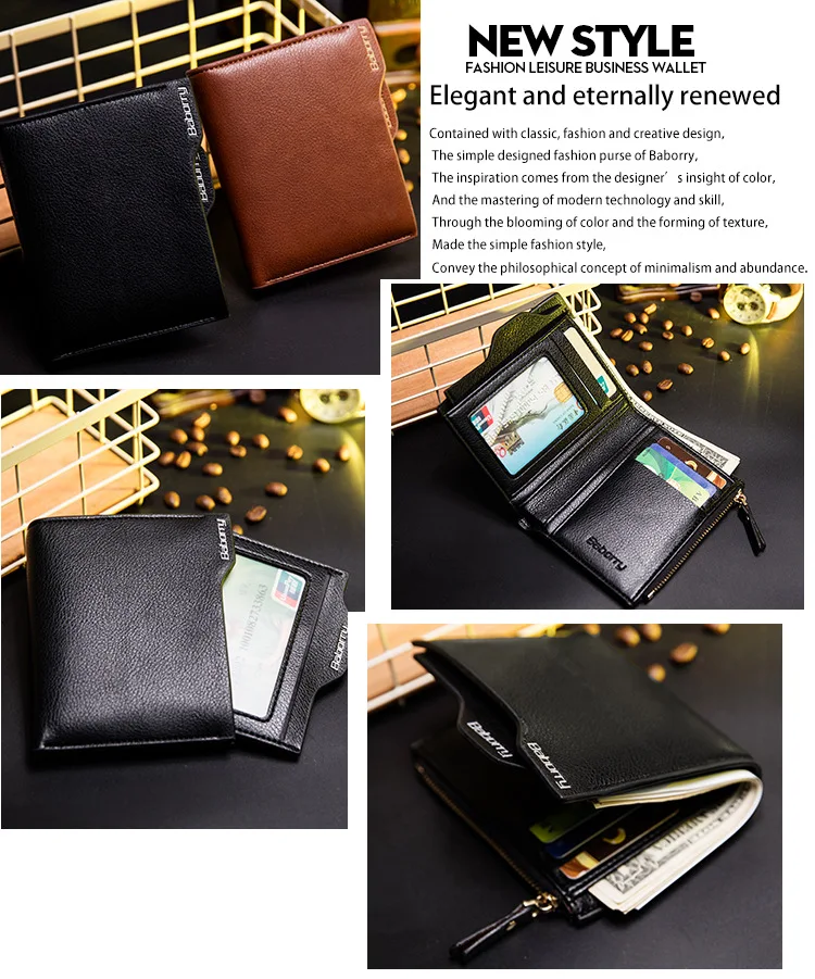 RFID защита от кражи монета сумка на молнии мужские кошельки с карманом ID Блокировка мини тонкий кошелек автоматический всплывающий кошелек для кредитных карт