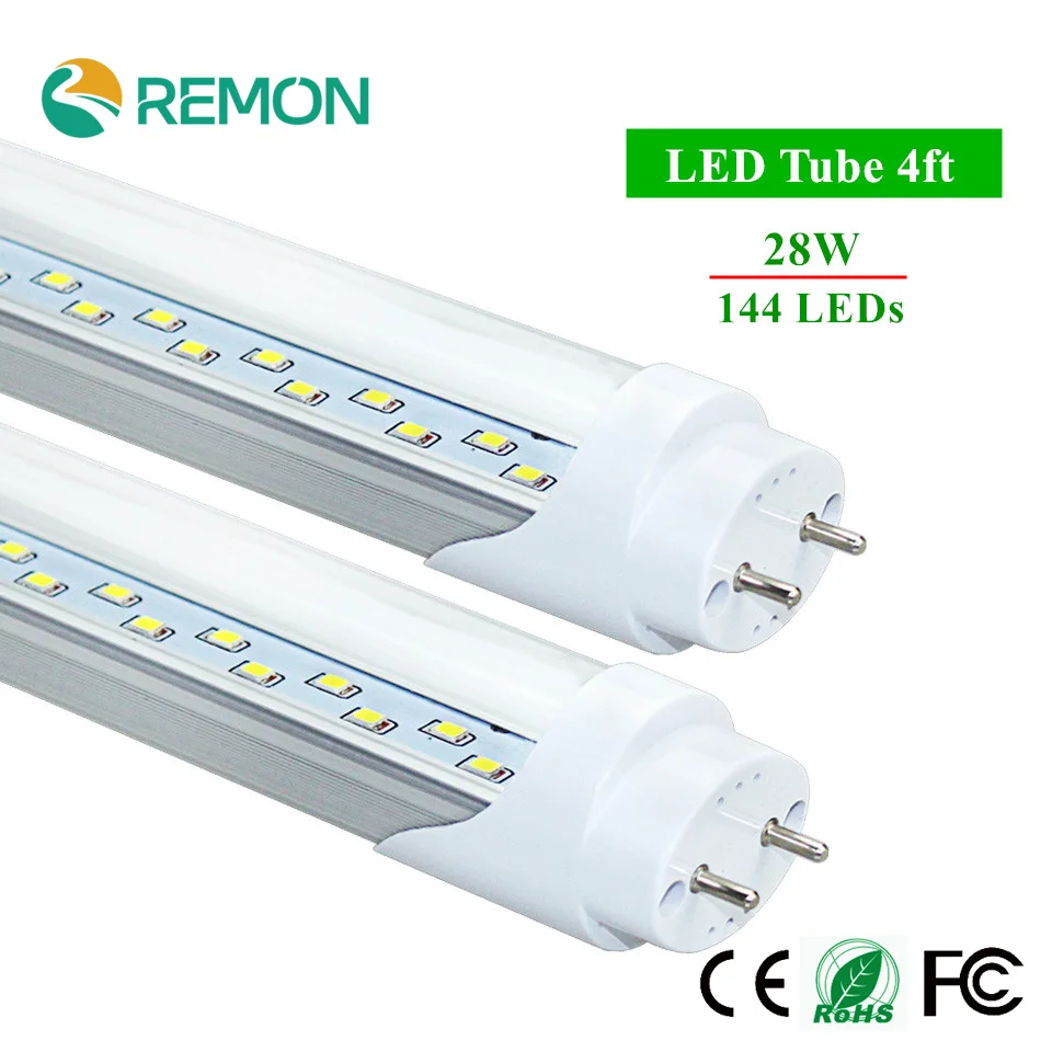 

LED Bulbs Tubes G13 4ft 28W Led Tubes T8 144 LEDs SMD2835 High Super Bright 2800lm Led Fluorescent Lights AC85-265V CE ROHS FCC