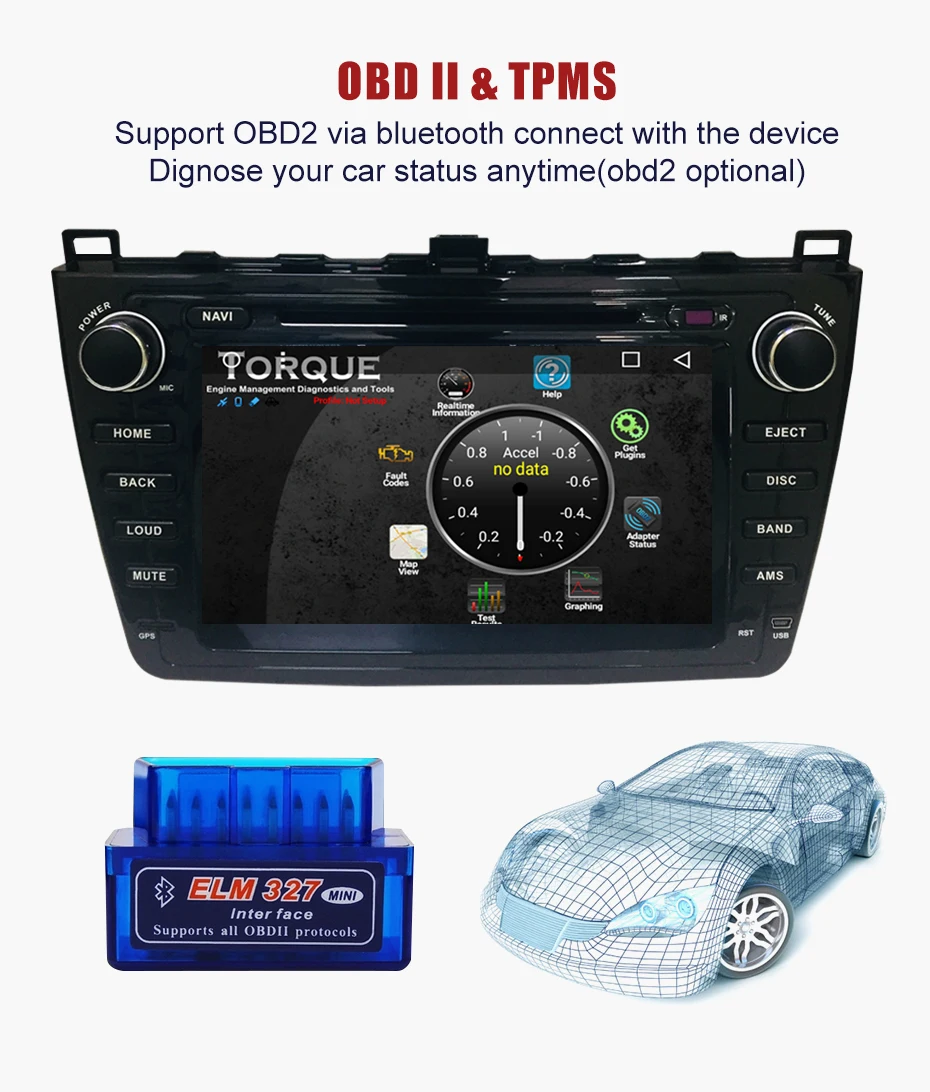 Sale KANOR Android 9.0 4+32g 8 Core IPS 2din Car Radio For Mazda 6 Ruiyi 2008 2009 2010 2011 2012 WIFI GPS DVD Player Multimedia PC 8