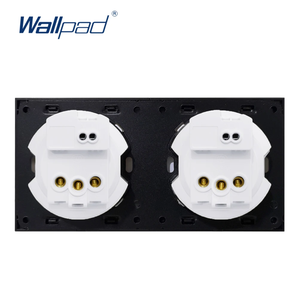 Wallpad L6 EU UK US универсальная Двухстенная розетка с 2 зарядными портами usb 2.1A, белое закаленное стекло панели