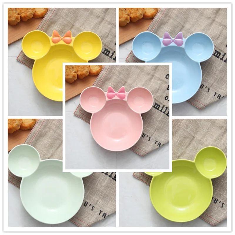 Cute Mickey Children's Ceramic Partition Meal Plate (3)