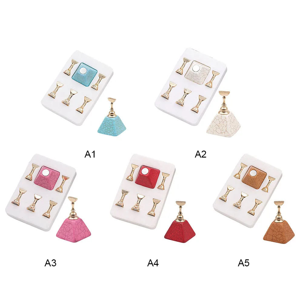 

1 Set Turquoise Base Nail Holder Nails Tips Practice Training Display Stand Gel DIY Nail Holder Manicure Display Stand