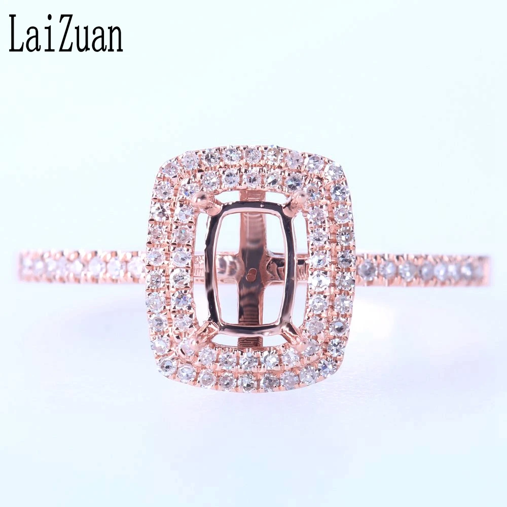 LaiZuan кольцо для помолвки, свадьбы, полукрепления, 6X4 мм, 14 к, розовое золото, натуральные бриллианты, элегантное ювелирное изделие LaiZuan кольцо для помолвки, свадьбы, полукрепления, 6X4 мм, 14 к, розовое золото, натуральные бриллианты, элегантное ювелирное изделие