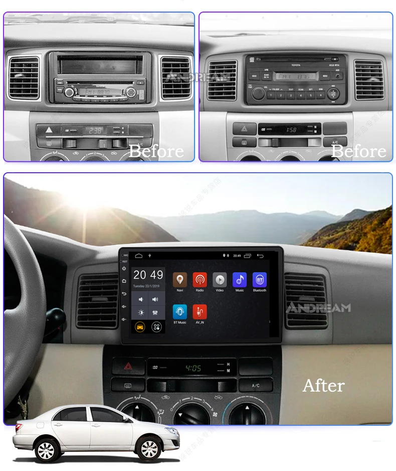 Toyota Corolla EX 2004-2013 android navigation