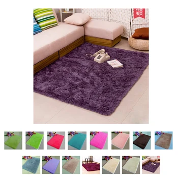 

Pleuche Non-slip Bedroom Door Dustproof Plush Bath Floor Mat 50x80cm Floor Mat For Room