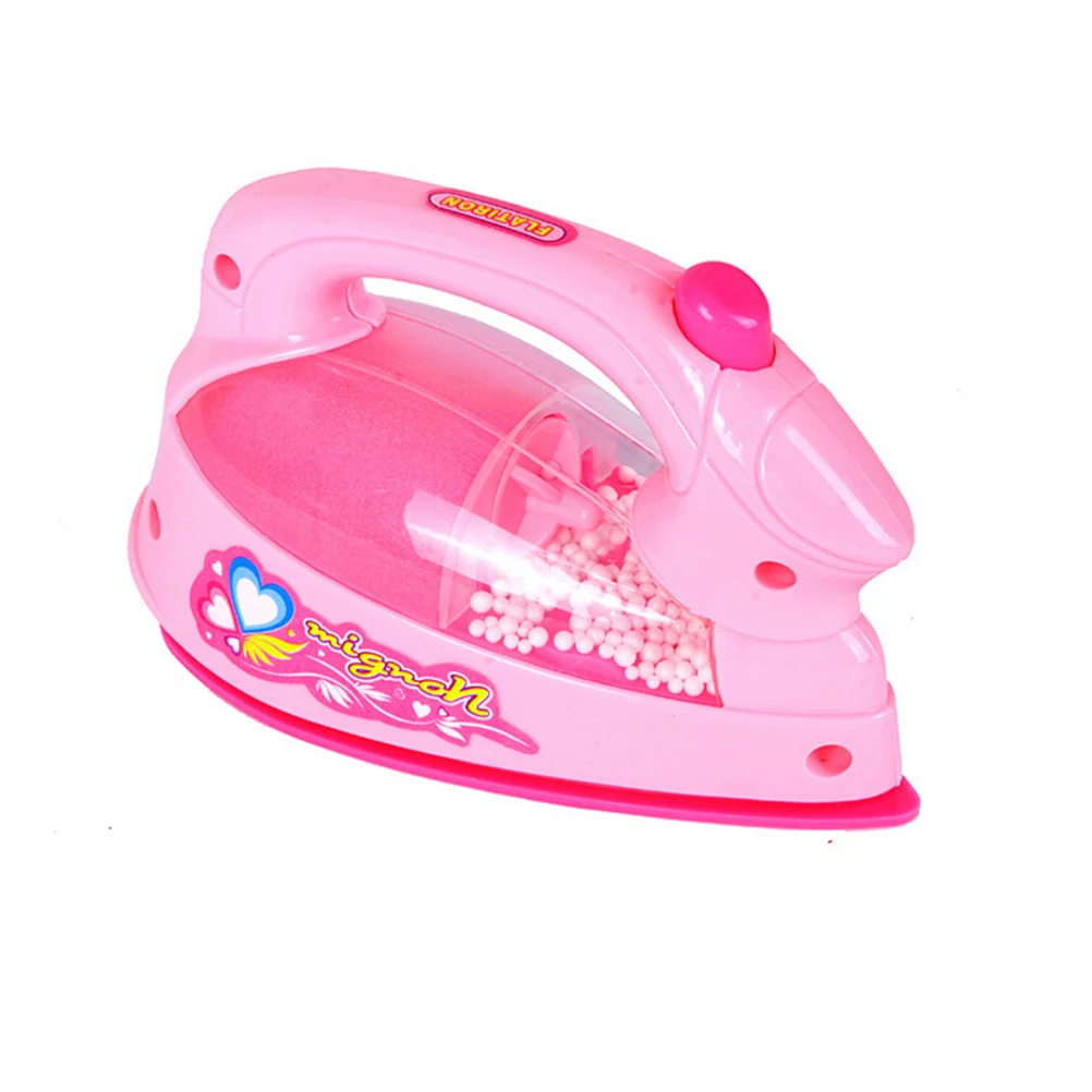 Mini Electric Iron Light up Simulation Appliances Kids Children Pretend