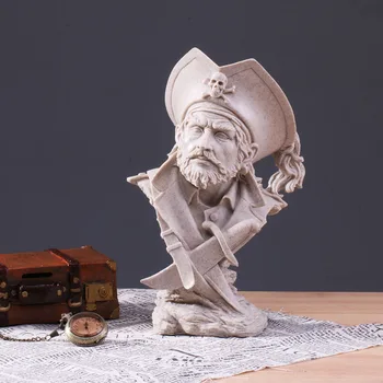 

Pirates of the Caribbean Figurine Sandstone Jack Sparrow Statue Resin Art&Craft Home Decoration Accessories R1164