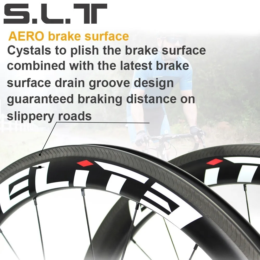 Discount Elite SLT Road Carbon Wheels Aero A1 Brake YAn RA18 Ceramic Bearing Hub Pillar1423 SpokeTubular Clincher Tubeless 700C Wheelset 2