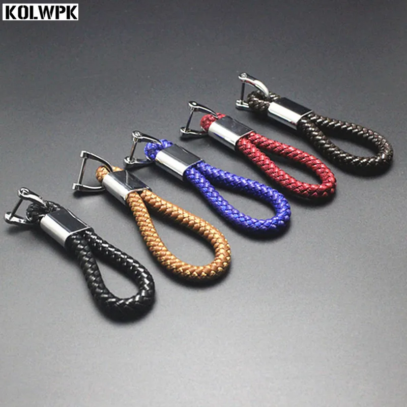Car Styling Braided Leather Strap Keychain Key ring for Chevrolet Cruze TRAX Aveo Lova Sail
