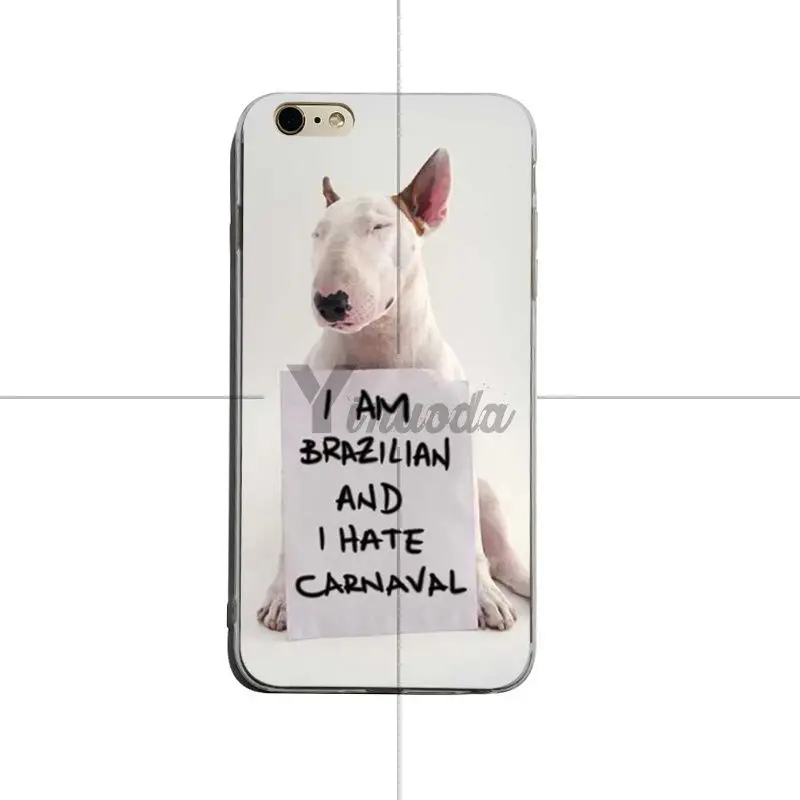 Yinuoda Jimmy Choo Bull Terrier Dog Luxury High-end phone Accessories Case For iPhone X XS XsMax XR 8 7 6Splus Cellphones