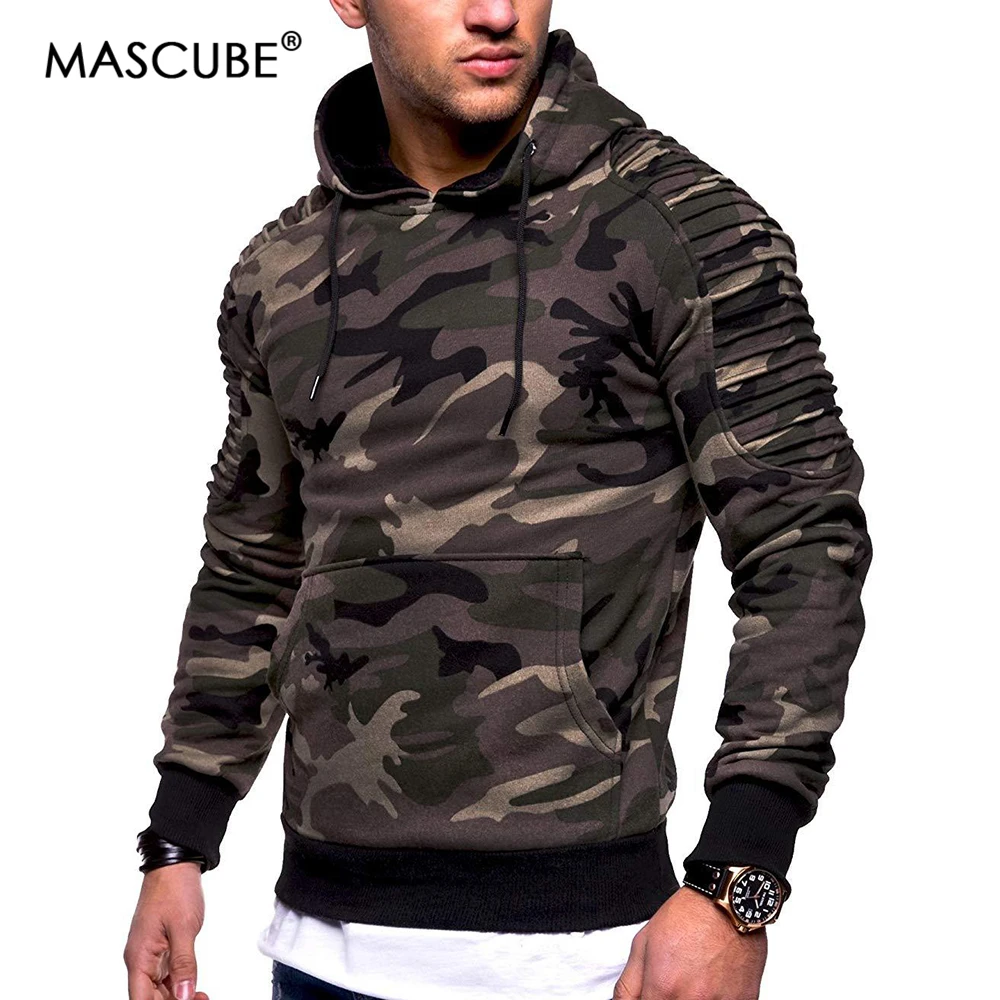 Deals MASCUBE Camouflage Hoodies Men Sets Tops 2019 New Fashion Sweatshirt Male Camo Hoody Hip Hop Autumn Winter Military Hoodie 3XL