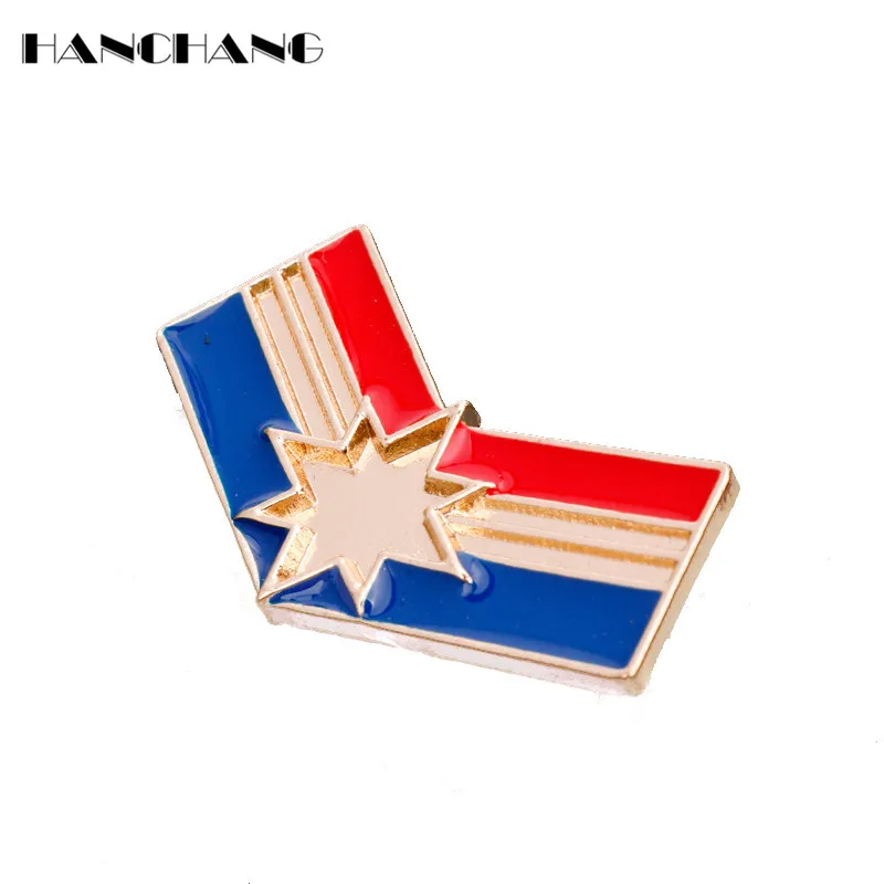

HANCHANG Ms. Marvel Carol Danvers Brooch enamel pin cosplay jewelry brooches for women accessories broche