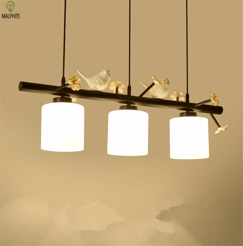 

Nordic modern pendant lights bird Luminaire three head loft bar restaurant bedroom living room hanging light fixtures