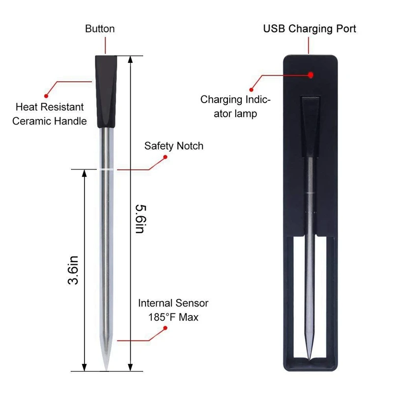 meater inteligente sem fio termômetro de carne para forno grill cozinha churrasco fumante rotisserie com bluetooth conexão