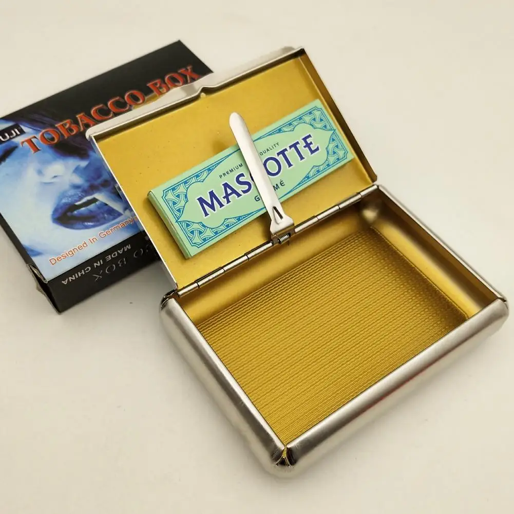 Роскошный ящик для хранения табака портативный увлажняющий контейнер для сигарет герметичный ультратонкий металлический чехол для сигарет случайный цвет