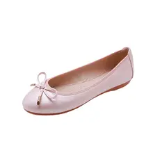 Женская обувь из искусственной кожи на плоской подошве; модные тонкие туфли без застежки с круглым носком; прогулочная обувь с открытым носком и мягкой подошвой в горошек; 6J91