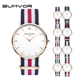 BUMVOR DW Новый стиль часы пару часов Relojes Mujer Montre Femme Нейлон Группа модные женские туфли Для мужчин часы Hombre Relogio Masculino