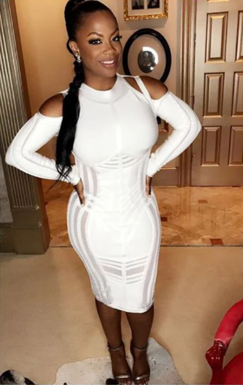 High Quality White Black Long Sleeve Hollow Out Knee