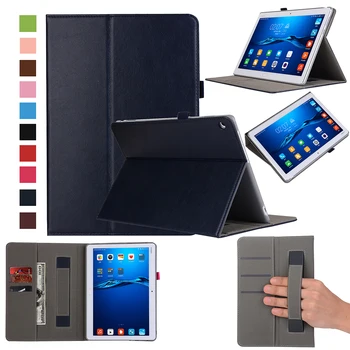 

Flip Stand Case for Huawei MediaPad M3 Lite 10 WP Honor Waterplay 10.1 Smart Cover with Hand Holder Shockproof PU Leather Cases