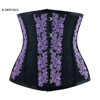 

Kimring Steampunk Corset Waist Cincher Corset and Bustier Steel Boned Underbust Corset Waist Trainer Bustiers Corselet Women