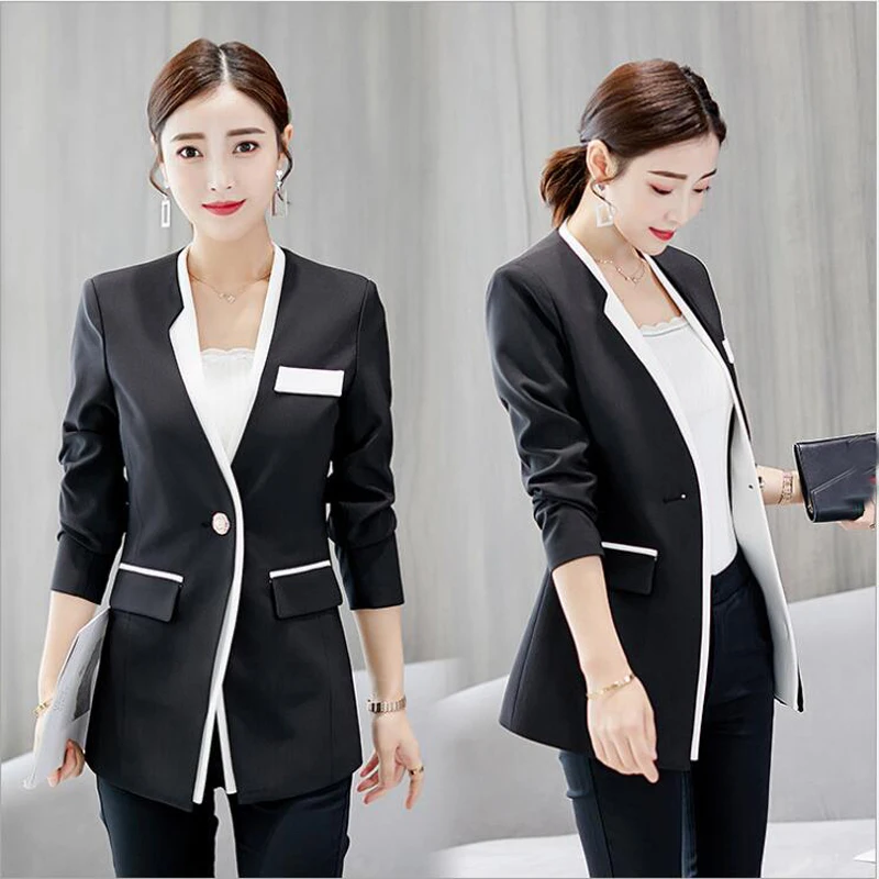 

Fashion Feminino Women Jackets And Coats Long Suit Jacket Ladies Work Wear Toppies lingerie abrigo mujer