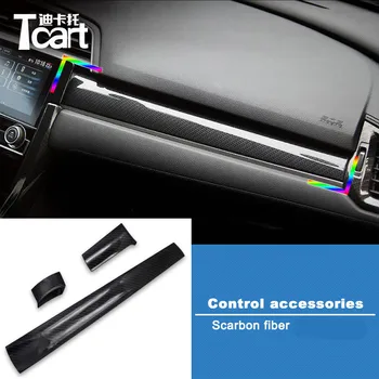 

Tcart Carbon Fiber Central Control Gear Trim Box ABS Shift Panel Cover Frame Sticker For Honda Civic 2016 2017 2018