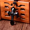 Colgante de cruz de piedra de cuarzo natural, obsidiana tallada a mano, de cristal negro, para fabricación de joyas diy, accesorios para collar ► Foto 2/5