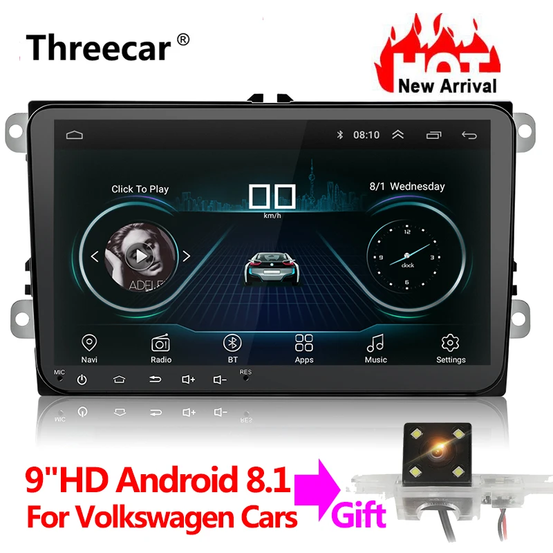 New 9 inch Car Multimedia Player Android 8 GPS Auto radio 2 Din USB For Volkswagen/VW/ Passat/POLO/GOLF/Skoda/Seat/Leon Radio