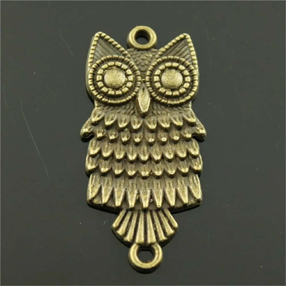 

5pcs Antique Bronze Tone 37x18mm Owl Connector Charms Pendant For Jewelry Making DIY Jewelry Findings