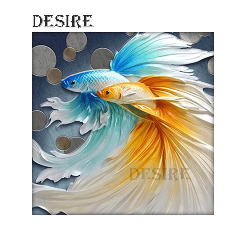 

Desire Diamond Painting Cross Stitch Color Fish Animal 5D DIY Diamond Embroidery Needlework Full Square Mosaic Home Decor PT2559