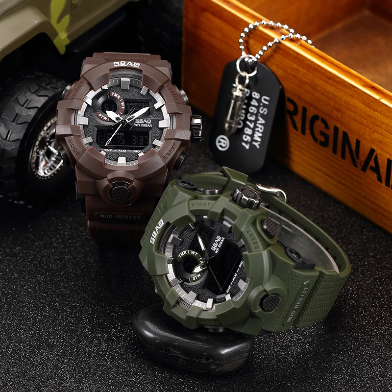 Роскошные брендовые Мужские Аналоговые Цифровые спортивные часы для плавания, мужские армейские военные часы, мужские кварцевые наручные часы, мужские часы