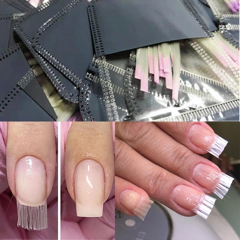 10 шт./упак. fibernails из стекловолокна для наращивания ногтей акриловых ногтей советы фибра de Vidro Unha, переводятся на ногти при помощи маникюрный салон инструмент комплект