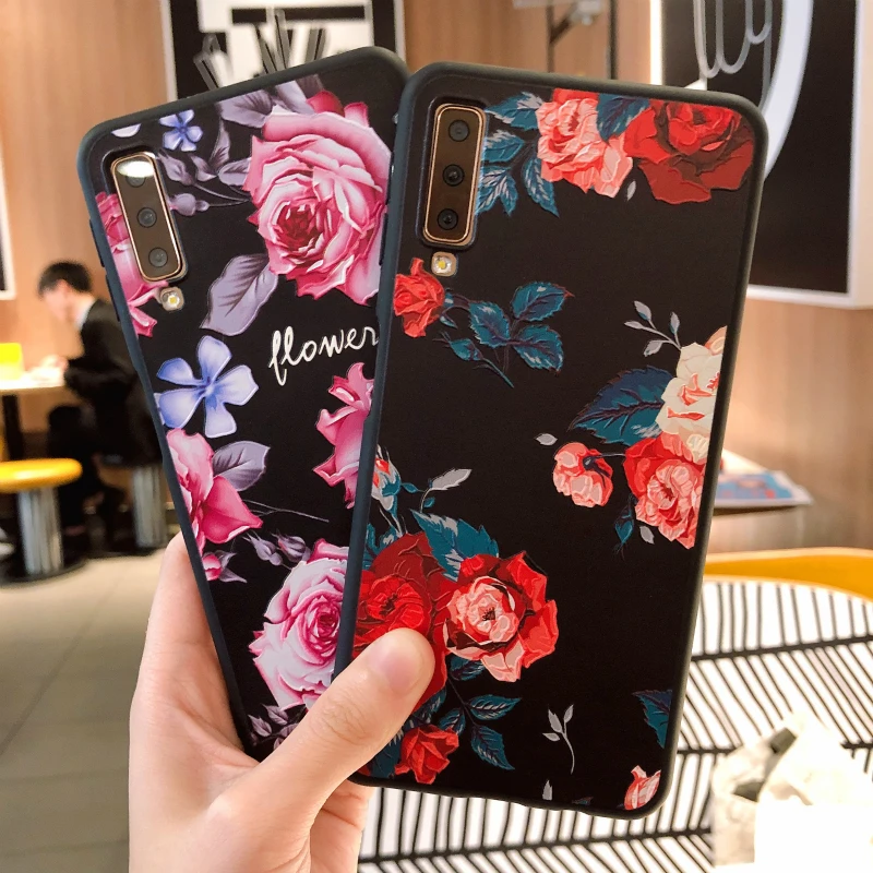 

Case For Samsung Galaxy A7 2018 Case S7 Edge S9 Plus A3 A5 A7 2016 2017 J2 Pro J3 J7 2018 J3 J5 J7 TPU Silicon Flower Back Coque