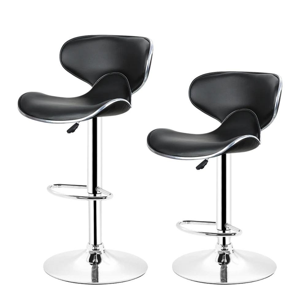 

JEOBEST 2PCS Adjustable Swivel Barstools Modern Adjustable PU Leather Swivel Saddle back Design Bar Stool Chair HWC