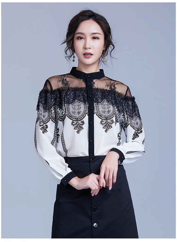 

Chiffon Blouse 2019 New Women Tops Long Sleeve Stand Neck Work Wear Shirts Elegant Lady Blouses Casual Solid Color Blusas