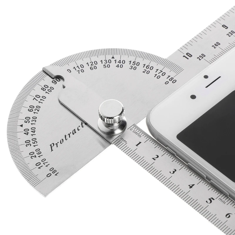 

Stainless Steel Angle Ruler 180 degree Protractor Finder Arm Measuring Tool