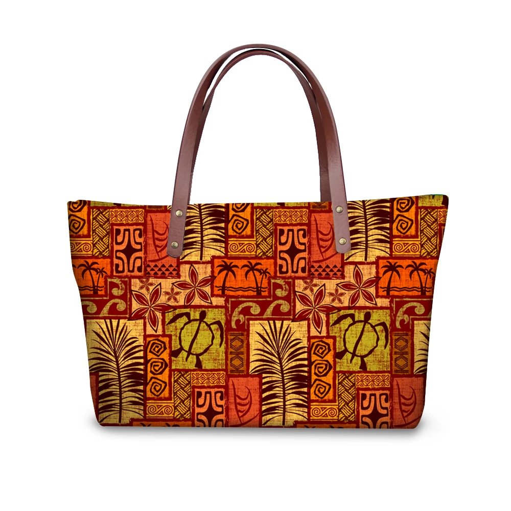 ELVISWORDS Retro Women Bags Moku Malihini Printing Totes Clutches