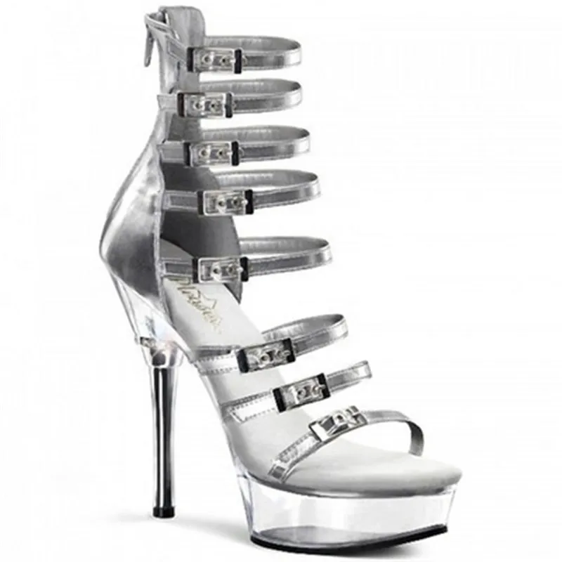 

New 2018 summer buckles, high-heeled banquettes and platform stiletto sandals 15cm
