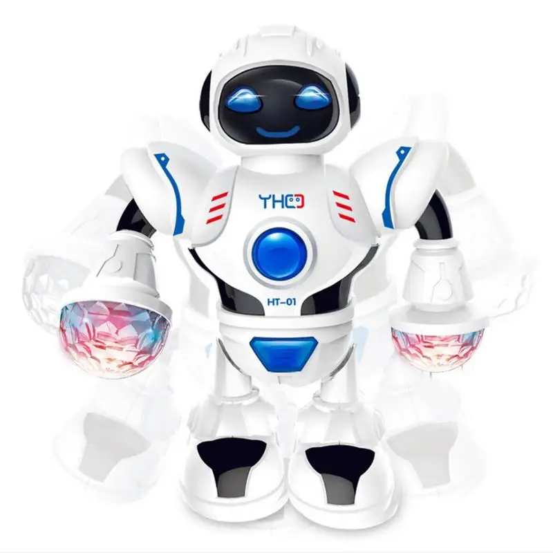 Светодио дный светодиодный свет Музыка Танцы гуманоид Электрический робот игрушка Дети домашнее животное игрушка электроники Jouets Electronique