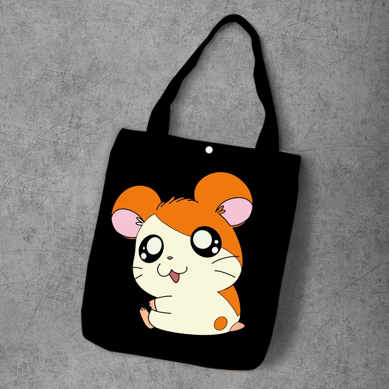 Hamtaro, мультяшная Студенческая сумка для покупок из рециркулированного брезента, большая емкость, настраиваемая Сумка-тоут, модная женская Повседневная сумка на плечо