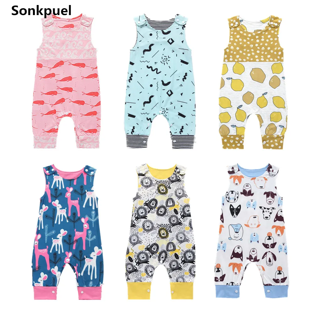 

0-24M Newborn Baby Clothing Summer Toddler Girls Rompers Clothes 2019 Toddler Boy Sleeveless Jumpsuit Infant Romper Baby Outfit