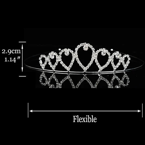 Принцесса Кристалл Диадемы и повязка в виде короны дети девушки выпускного вечера шоу Корона Свадебные аксессуары украшения для волос - Окраска металла: 18