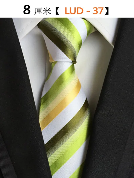 Новое поступление мужской шелковый галстук 8 см Полосатый Классический деловой шейный галстук для мужчин костюм галстук для свадебной вечеринки торжественное платье галстук - Цвет: LUD-37
