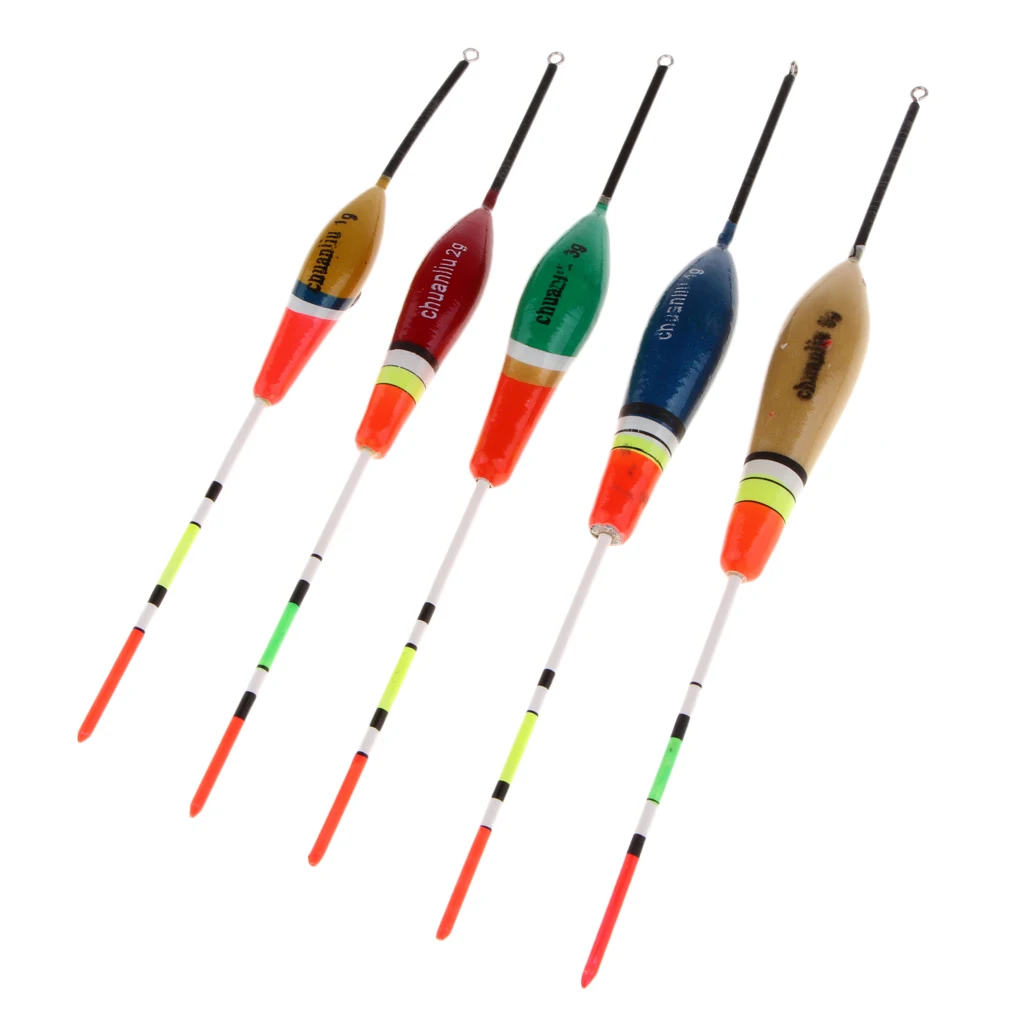 5pcs Surface Carp Pike Fishing Float Set Vertical Buoy Ice Floating Floats Bobbers Mixed 2g-5g