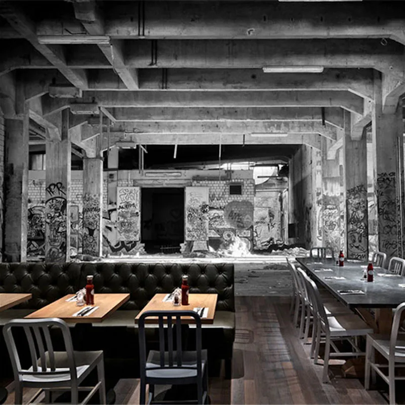 

Custom 3D Print Fabric Textile Wallcoverings For Walls Cloth Murals Matt Silk Bar Washable Vintage Letter Wallpaper Graffiti Top