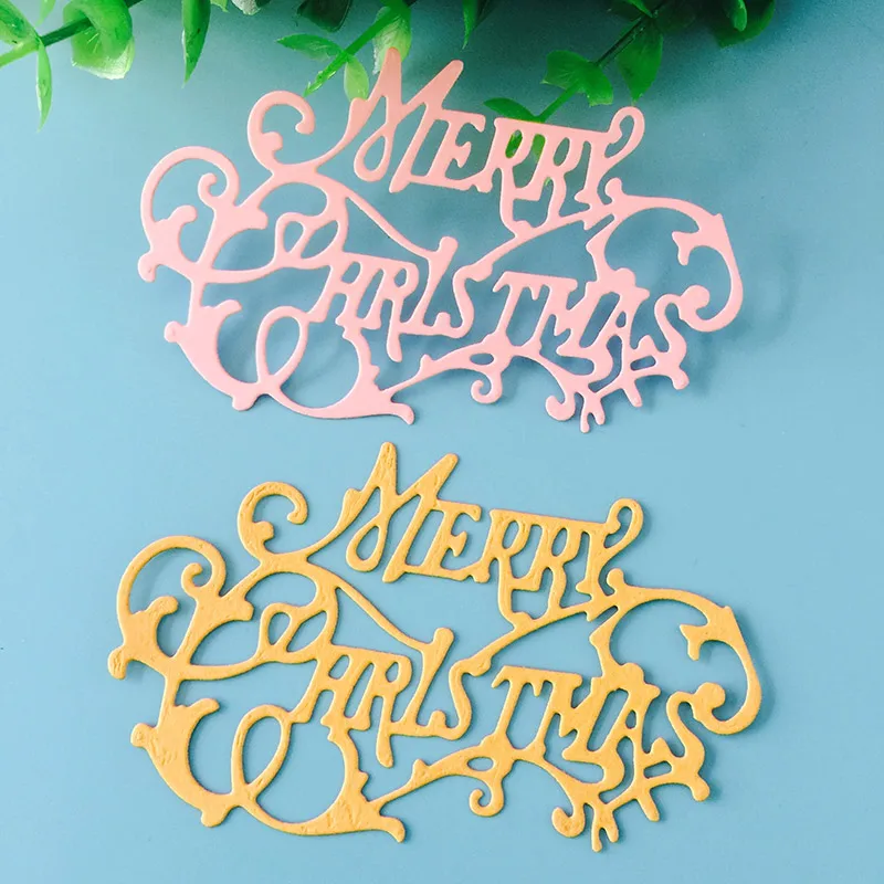 

Merry Christmas Metal Cutting Dies for Scrapbooking DIY Album Embossing Folder Paper Cards Maker Template Decor Stencils Dies