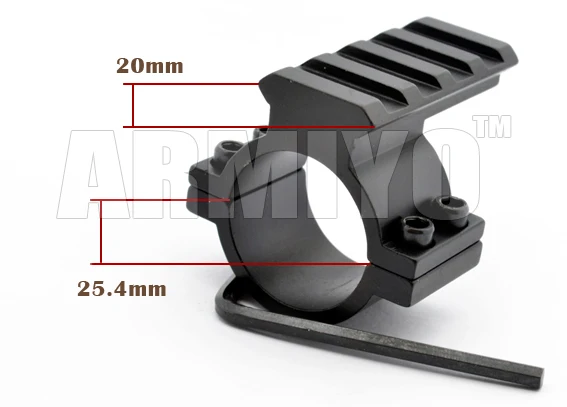 Armiyo 25,4 мм диаметр Кольцо баррель стойка адаптер с 20 мм рейку замок прицел охотничьи принадлежности для стрельбы