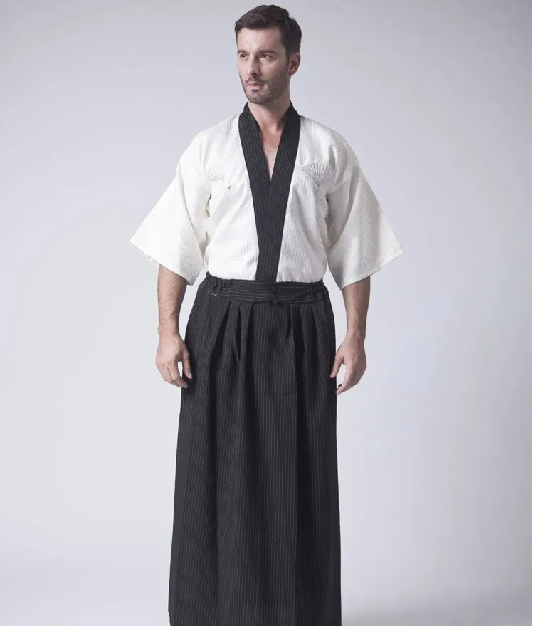 Classico Giapponese Samurai Abbigliamento Degli Uomini del Guerriero Kimono  Con Obi Raso Tradizionale Yukata Convenzione Costume One Size - AliExpress  Novelty \u0026 Special Use