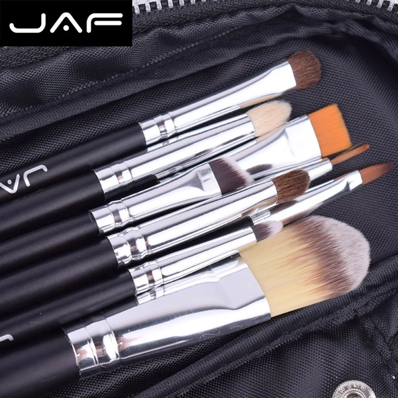 JAF 12pcs High Quality Makeup Brushes Set Foundation Brush Face Make Up Kit Cosmetic Tools Kits with Zipper Leather Case (7)
